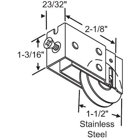 Strybuc Patio Door Roller Assembly 900-10116SS